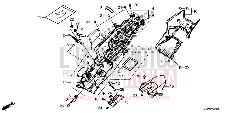 KOTFLUEGEL, HINTEN von CBR1000RR SP SP1 SP2 VICTORY RED (R334X) von 2017